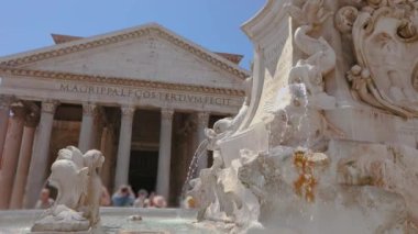 Pantheon Rome, tüm tanrıların tapınağı. Pantheon Roma 'nın dışı, İtalya