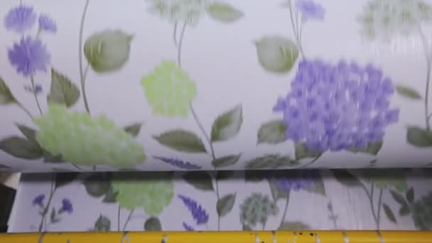 Producción de papel pintado, transportador moderno para la producción de papel pintado — Vídeos de Stock