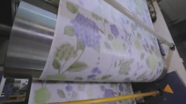 壁紙のカラー印刷,現代の壁紙制作,工業用インテリア — ストック動画