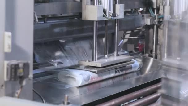 Automatische behang productielijn. Behang productieproces in een moderne fabriek. — Stockvideo