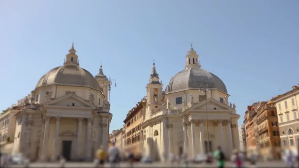 Santa Maria on Piazza del Popolo, Italy — 비디오