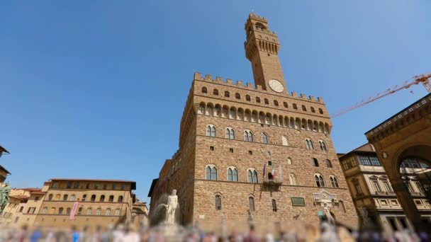 Palazzo Vecchio, balai kota Florence. Florence, Italia — Stok Video