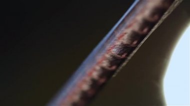 Bakır kablo üretimi. Makroyu kapat. Bakır tel. Modern fabrika bakır kablo.