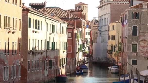 Atmosferyczna rama Wenecji, pusta Wenecja bez ludzi — Wideo stockowe