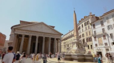 Pantheon Rome, tüm tanrıların tapınağı. Pantheon Roma 'nın dışı, İtalya