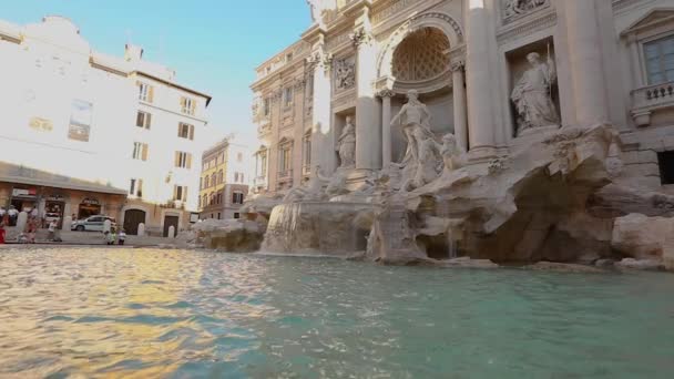 Fontana di Trevi al rallentatore, Fontana di Trevi Italia, Roma — Video Stock
