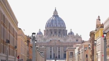 Roma 'nın merkezi Vatikan' daki Katedral Bazilikası. Aziz Peters Bazilikası. Vatikan 'daki Aziz Peter Bazilikası.