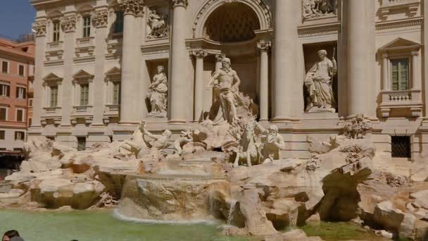 Trevi fontän i slow motion, Trevi fontän Italien, Rom — Stockvideo