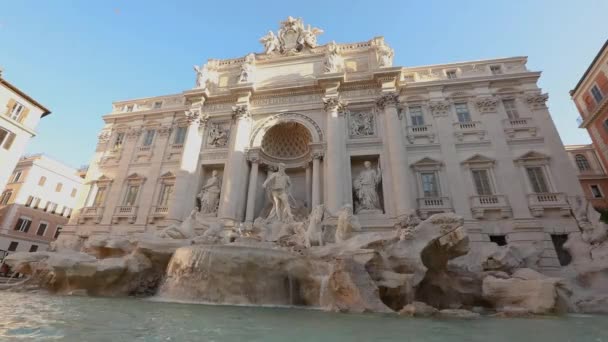 Palazzo Poli i Rom allmän plan. Roms antika arkitektur, Fontana di Trevi och Palazzo Poli — Stockvideo