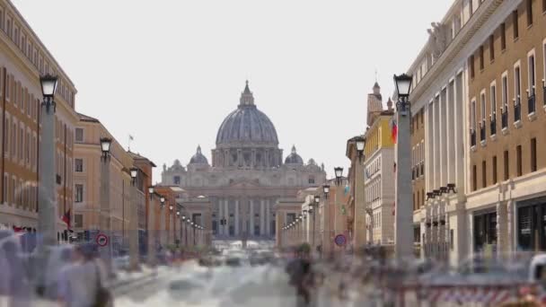 Basilica Papale di San Pietro in Vaticano, Basilica di San Pietro. Basilica Cattedrale nel centro di Roma. — Video Stock