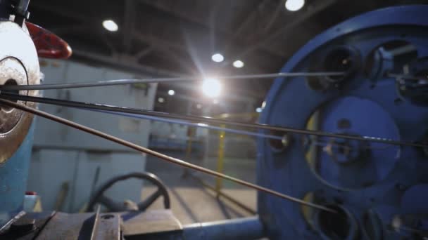 Kábeles plexus közeli, kábelgyártási folyamat egy modern gyárban — Stock videók