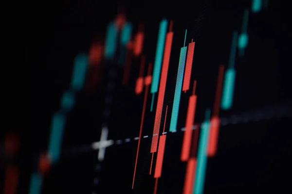 Grunt Skärpedjup Selektivt Fokus Med Detaljer Ljusstake Diagram Datorskärm — Stockfoto