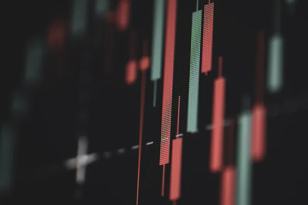 Grunt Skärpedjup Selektivt Fokus Med Detaljer Ljusstake Diagram Datorskärm — Stockfoto