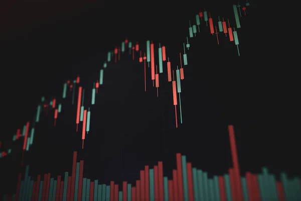 Grunt Skärpedjup Selektivt Fokus Med Detaljer Ljusstake Diagram Datorskärm — Stockfoto