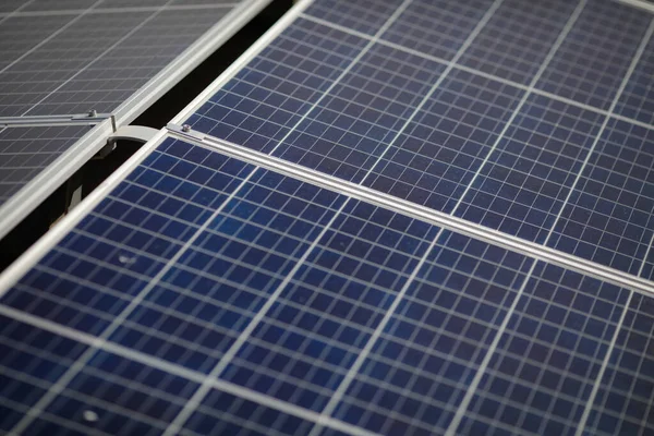 Paneles Solares Industriales Techo Hipermercado — Foto de Stock