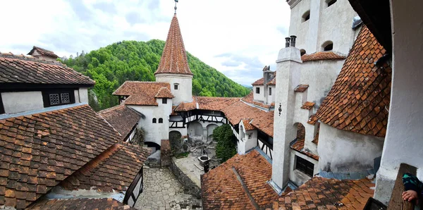 Bran Rumänien Mai 2021 Touristen Besuchen Die Burg Bran Auch — Stockfoto