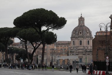 Roma, İtalya - 10 Ocak 2024: Roma, İtalya sokaklarından ayrıntılar.