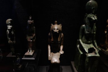 Roma, İtalya - 11 Ocak 2024: Vatikan Müzesinin Eski Mısır bölümü.