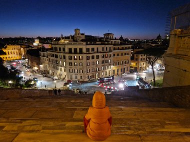 Roma, İtalya - 10 Ocak 2024: Roma, İtalya sokaklarından ayrıntılar.