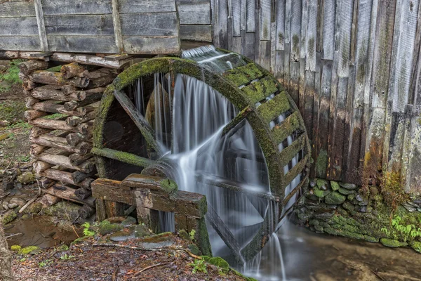 Mulino a Grist Water Wheel In Cades Cove — Foto Stock