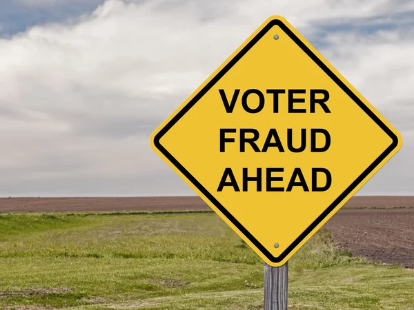 Caution - Voter Fraud Ahead — Stock Photo, Image