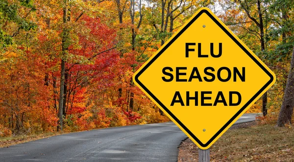 Grippesaison Vor Warnsignal Herbst Hintergrund — Stockfoto