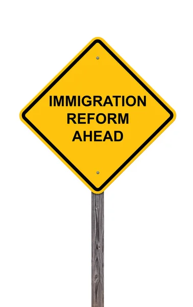 Caution Sign - Immigration Reform Ahead — Stock Photo, Image
