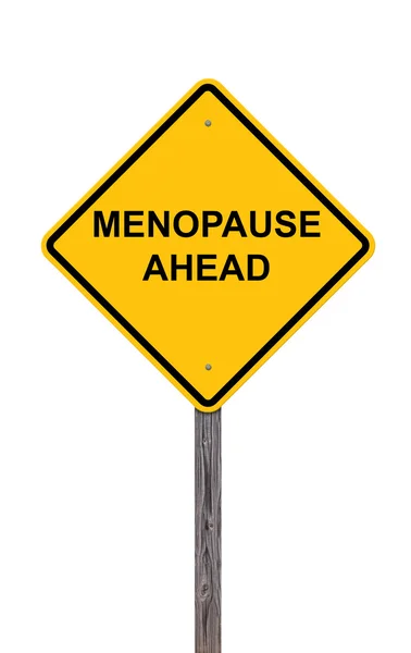 Señal de precaución - Menopausia por delante — Foto de Stock