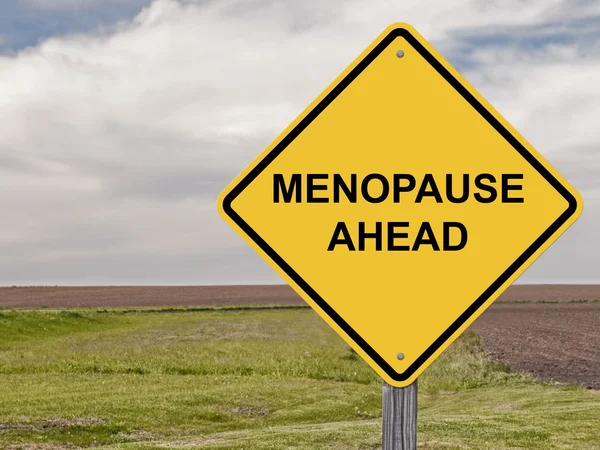 Let op - menopauze vooruit — Stockfoto