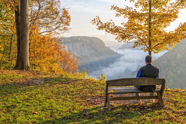 Salida del sol temprano en la mañana en el Parque Estatal Letchworth — Foto de Stock