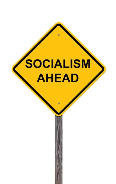 Caution Sign - Socialism Ahead — Stock Photo, Image