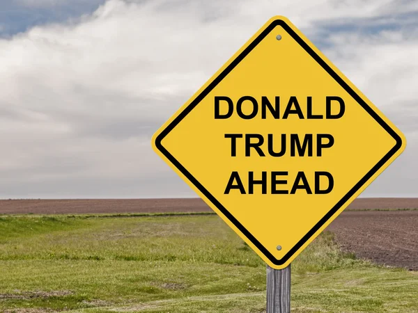 Caution - Donald Trump Ahead — Stock Photo, Image