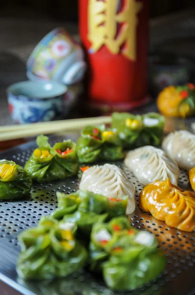 Škála Dim Sum potraviny detail — Stock fotografie