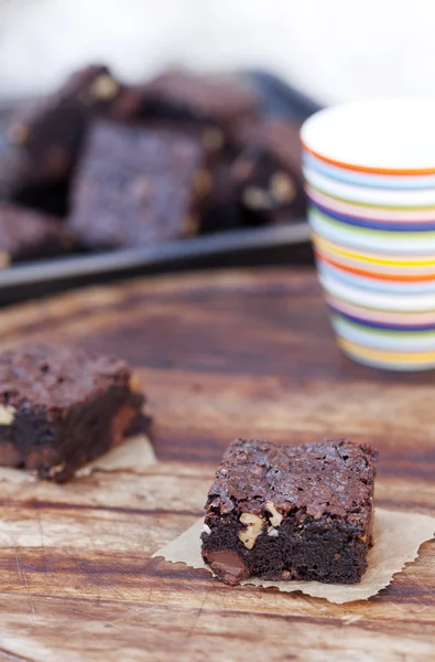 brownie ahşap arka plan üzerinde detay