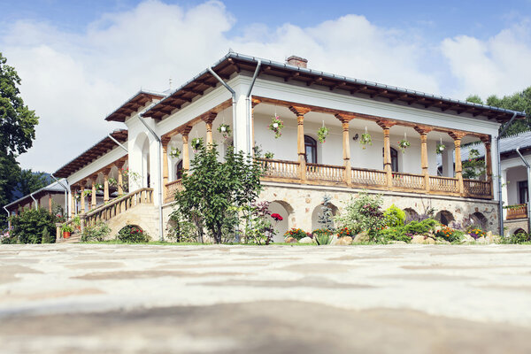 Building with rooms in Varatec Monastery, Moldavia, Romania