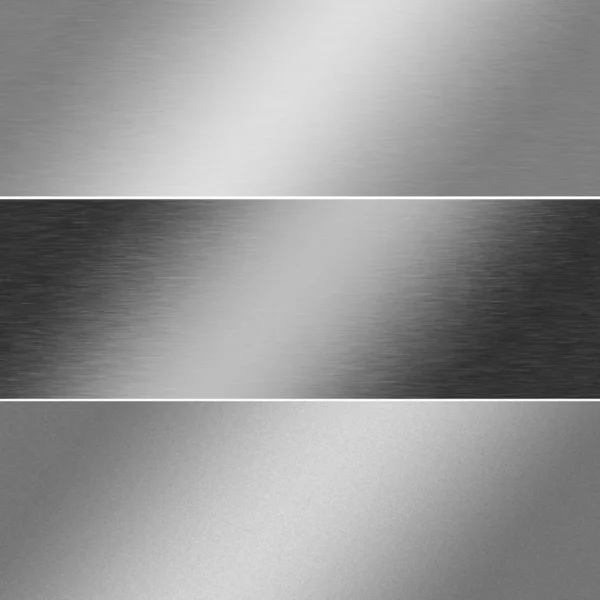 Silver metal texture background, chrome texture, banner template — Stock Photo, Image