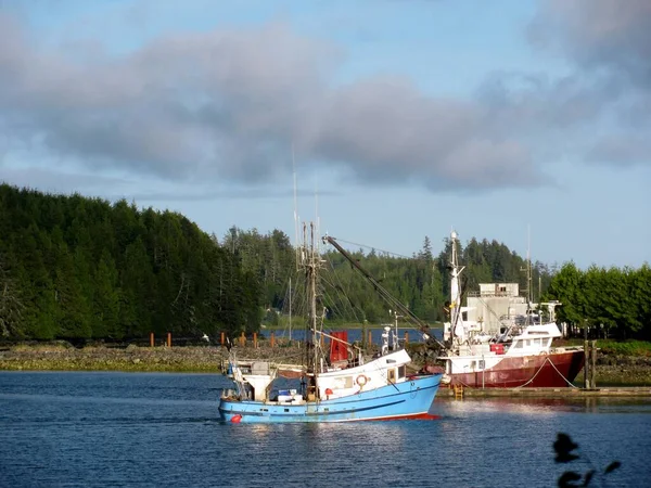 Łodzie Rybackie Porcie Ucluelet Wyspie Vancouver Kolumbia Brytyjska Kanada — Zdjęcie stockowe