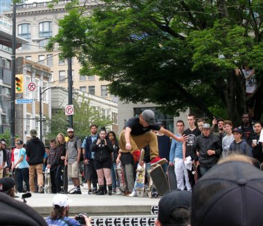 Go Paten Günü 'nde Vancouver, BC, Kanada' da kaykay yarışması. Fotoğraf: 21 Haziran 2016