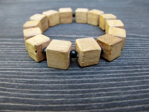 Wooden Bracelet Wood Block Craft Ideas — Stok Foto