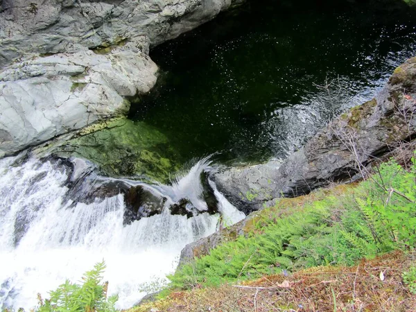 Doğal olarak oyulmuş Sooke kaya çukurları. Sooke Çukurları Parkı, Vancouver Adası, BC, Kanada