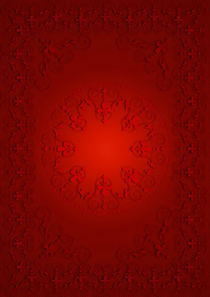 Червоний фон з червоною ажурною рамкою — стокове фото