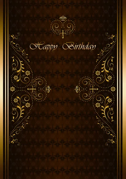 Cartão de cumprimentos de luxo com Feliz Aniversário no fundo da Borgonha — Fotografia de Stock