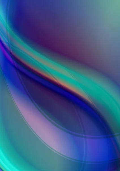 Greenish purple iridescent background with orange and blue curve — Stock Photo, Image