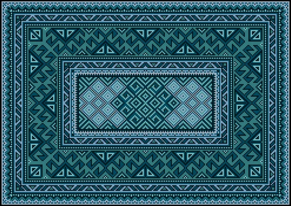 Tapis Oriental Vintage Luxe Avec Ornement Ethnique Dans Les Tons — Image vectorielle