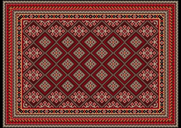 Tapis Oriental Vintage Luxe Avec Des Tons Marron Avec Des — Image vectorielle