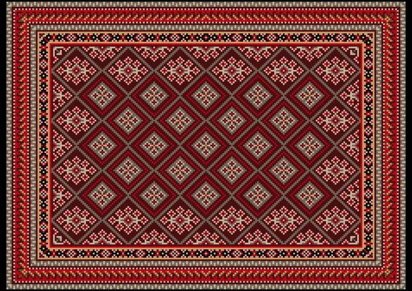 Tapis Oriental Vintage Luxe Avec Des Tons Marron Avec Des — Image vectorielle