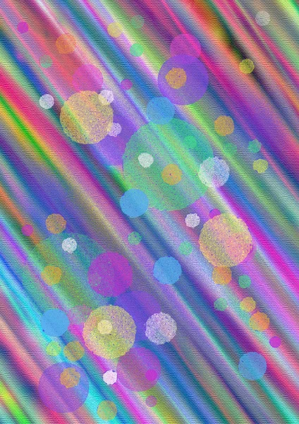 Verschieden farbige Kreise auf gestreiftem Pastell-Hintergrund — Stockfoto