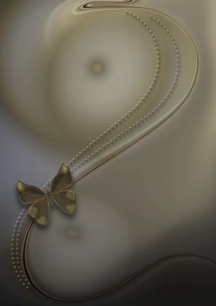 Τόμος κύκλους που καλύπτεται με λευκές χάντρες και πεταλούδα — Φωτογραφία Αρχείου
