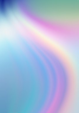 Gentle curved rainbow waves covered a light blue background clipart