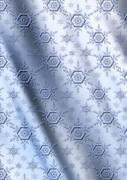 Blue snowflakes on a gray blue wavy gradient background — Stock Photo, Image